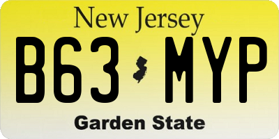 NJ license plate B63MYP