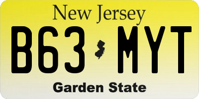 NJ license plate B63MYT