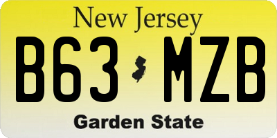 NJ license plate B63MZB