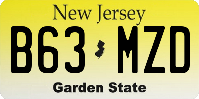 NJ license plate B63MZD