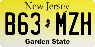 NJ license plate B63MZH