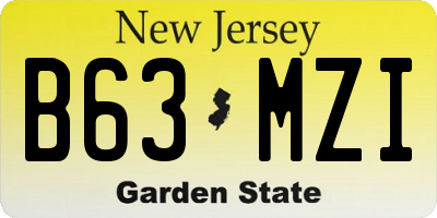 NJ license plate B63MZI