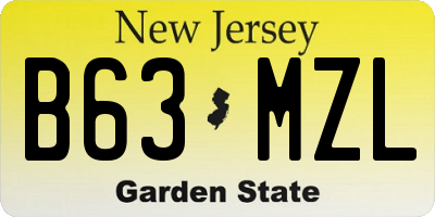 NJ license plate B63MZL