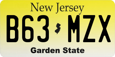 NJ license plate B63MZX