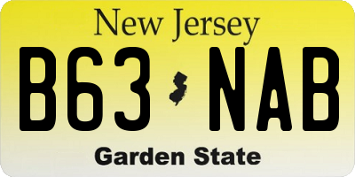 NJ license plate B63NAB