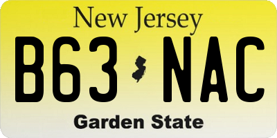 NJ license plate B63NAC