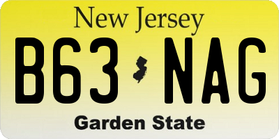 NJ license plate B63NAG