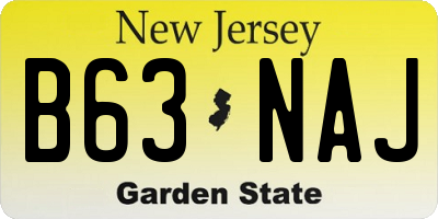 NJ license plate B63NAJ