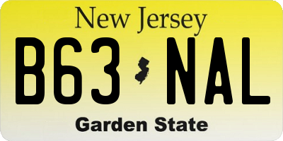 NJ license plate B63NAL