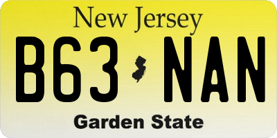 NJ license plate B63NAN
