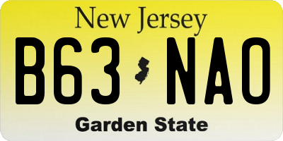 NJ license plate B63NAO