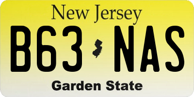 NJ license plate B63NAS