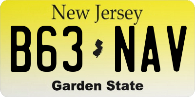 NJ license plate B63NAV