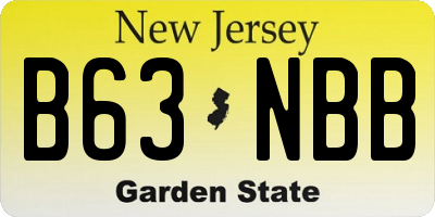 NJ license plate B63NBB