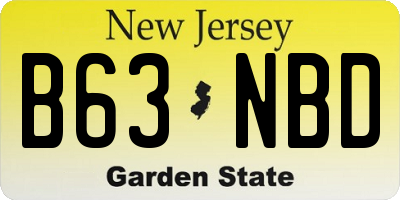 NJ license plate B63NBD