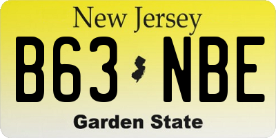 NJ license plate B63NBE