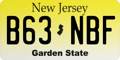 NJ license plate B63NBF