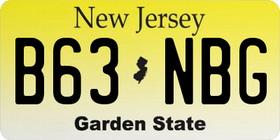 NJ license plate B63NBG