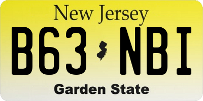 NJ license plate B63NBI