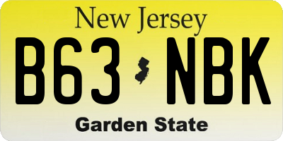 NJ license plate B63NBK