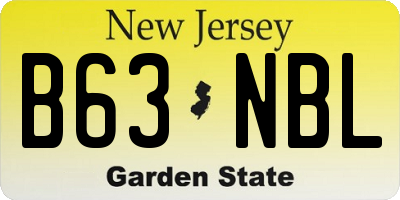 NJ license plate B63NBL
