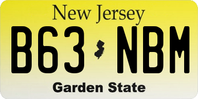 NJ license plate B63NBM