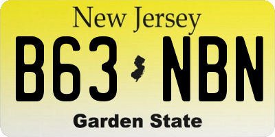 NJ license plate B63NBN