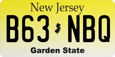 NJ license plate B63NBQ