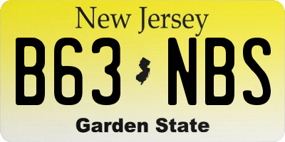 NJ license plate B63NBS