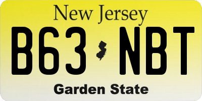 NJ license plate B63NBT