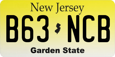 NJ license plate B63NCB