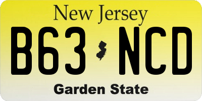 NJ license plate B63NCD