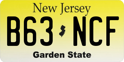 NJ license plate B63NCF