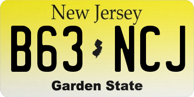 NJ license plate B63NCJ