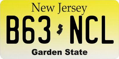 NJ license plate B63NCL
