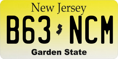 NJ license plate B63NCM