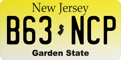 NJ license plate B63NCP