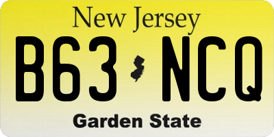 NJ license plate B63NCQ
