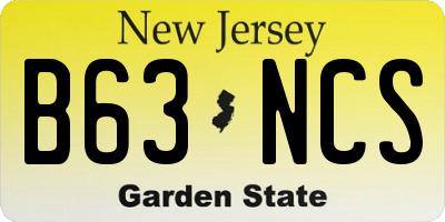 NJ license plate B63NCS