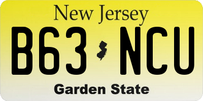 NJ license plate B63NCU