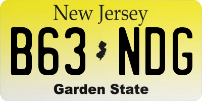 NJ license plate B63NDG