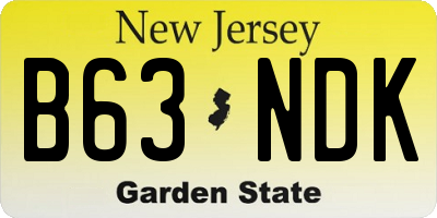 NJ license plate B63NDK