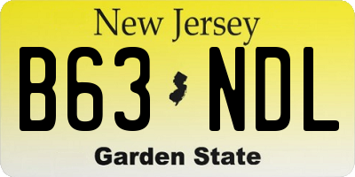 NJ license plate B63NDL