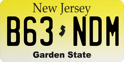NJ license plate B63NDM