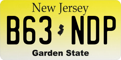 NJ license plate B63NDP