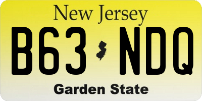 NJ license plate B63NDQ
