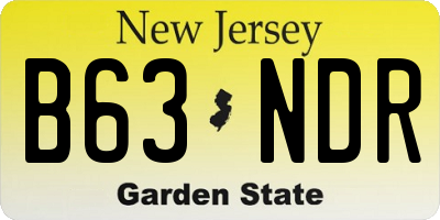 NJ license plate B63NDR