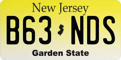 NJ license plate B63NDS