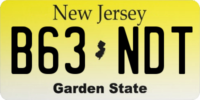 NJ license plate B63NDT