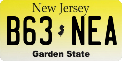 NJ license plate B63NEA